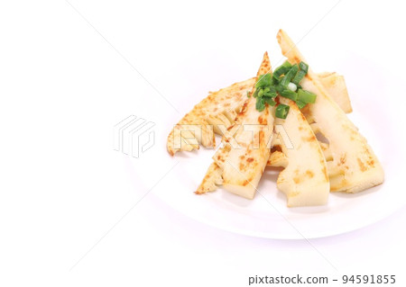 Grilled bamboo shoots with butter and soy sauce Bamboo shoots on a bright background Grilled bamboo shoots with butter and soy sauce Bamboo shoots on a bright background 94591855