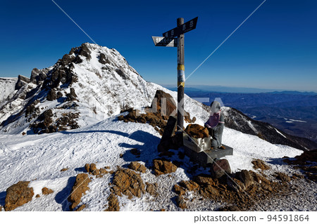Yatsugatake mountains and Mt.Yokodake seen from the top of Jizo ridge in severe winter Yatsugatake mountains and Mt.Yokodake seen from the top of Jizo ridge in severe winter 94591864