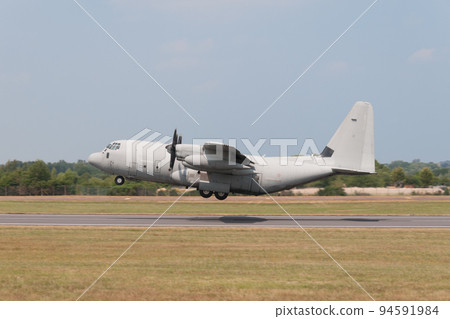 Italian Air Force C-130J Hercules transport plane takeoff Italian Air Force C-130J Hercules transport plane takeoff 94591984