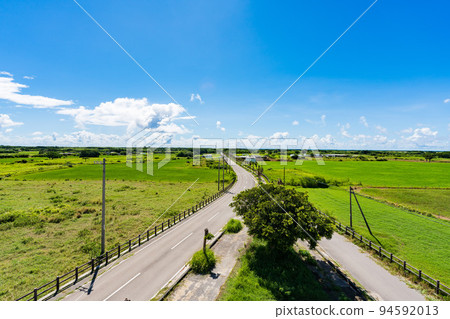 夏天藍天和浩大的農村風景 夏天藍天和浩大的農村風景 94592013