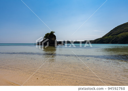 藍色的大海和天空 Miudahama海灘 藍色的大海和天空 Miudahama海灘 94592768