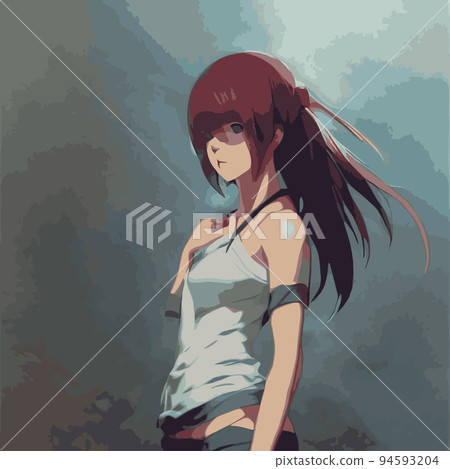 Anime Girl Art (Manga/Anime) Stock Illustration