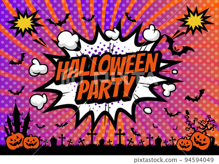 American comic style pop art speech bubble halloween sale 94594049