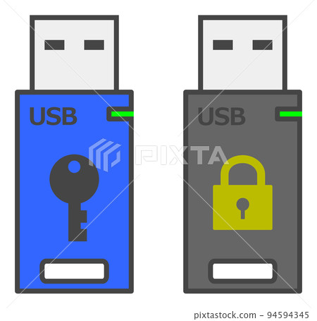 Illustration of a USB memory that records data such as a personal computer 94594345