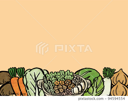 Background illustration of vegetables and hot pot 94594554