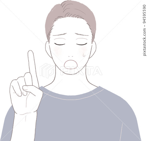 令人耳目一新的短髮男子嘆氣指著 ver 令人耳目一新的短髮男子嘆氣指著 ver 94595590