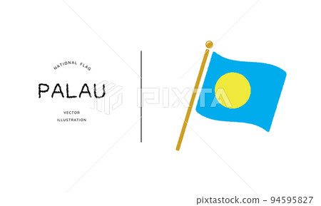 帕勞國旗圖標矢量圖解 94595827