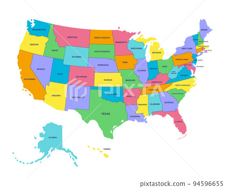 US state color coded map US state color coded map 94596655