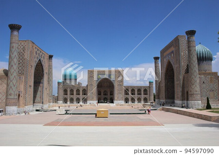 撒馬爾罕雷吉斯坦廣場世界遺產烏茲別克斯坦著名景點 94597090