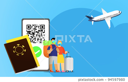 Vaccine passport and digital sanitary green pass 94597980