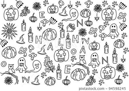 illustration line of the Halloween pattern background. illustration line of the Halloween pattern background. 94598245