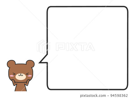 A shy upper body bear and a simple square balloon 94598362