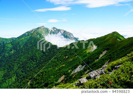 從山的南峰看到的鹿島Yari-gatake山 94598823