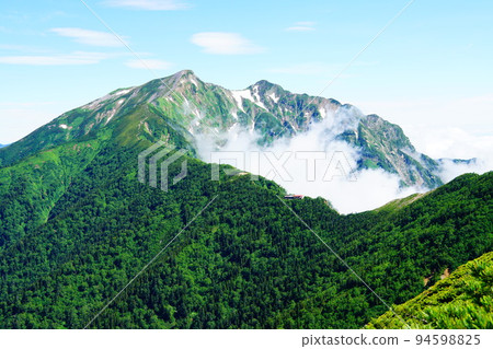從山的南峰看到的鹿島Yari-gatake山 94598825
