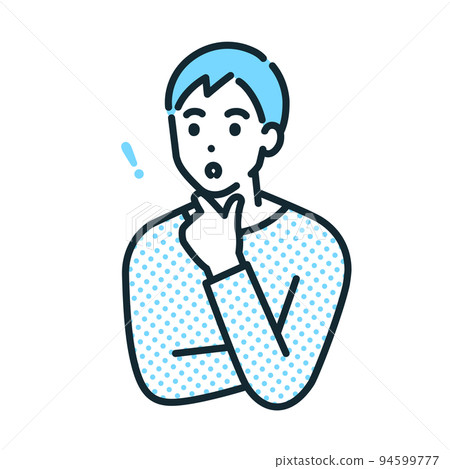 A man who noticed something. Illustration material of a businessman who got a hint. 94599777