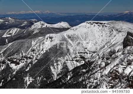 從八嶽山和赤嶽山頂看到的碘嶽山、天狗山和妙高山 94599780