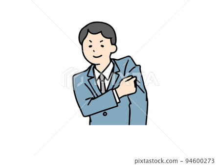 一個捲起袖子的商人，一個人的簡單線條插圖 94600273