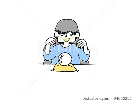 A fortune teller woman, a comical handwritten character A fortune teller woman, a comical handwritten character 94600295