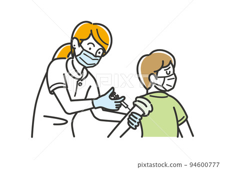 接受疫苗接種的男孩的插圖素材 接受疫苗接種的男孩的插圖素材 94600777