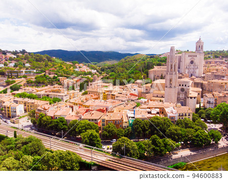 top view of the historical part of the city of Gerona top view of the historical part of the city of Gerona 94600883