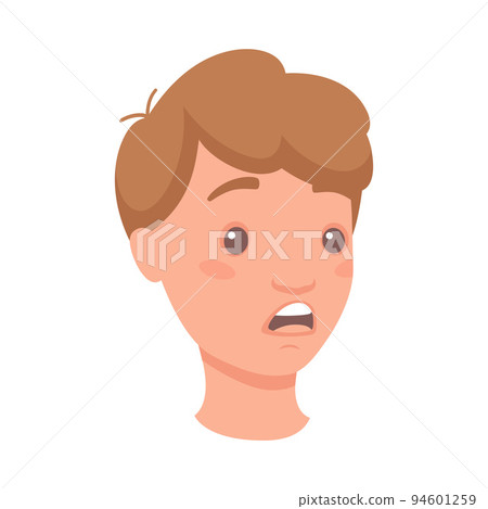 Man Head Showing Shocked Face Expression and Emotion Gasping Half-turned Vector Illustration Man Head Showing Shocked Face Expression and Emotion Gasping Half-turned Vector Illustration 94601259