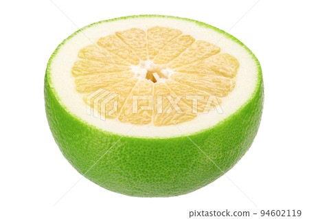 Citrus Sweetie or Pomelit, oroblanco isolated on white background close-up. 94602119