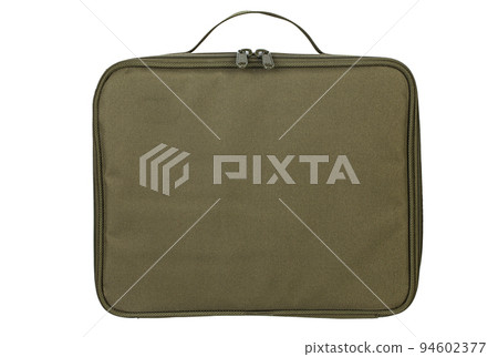 Soft textile bag green color isolated on white background. Side view. 94602377