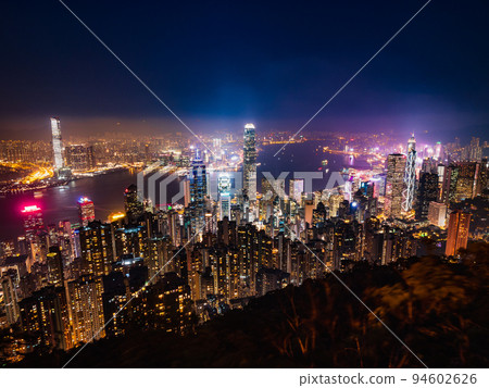 Hong Kong million dollar night view Victoria Harbor Hong Kong million dollar night view Victoria Harbor 94602626