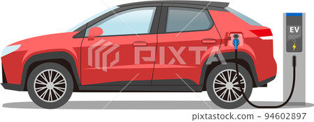 electric car EV SUV charging red 94602897