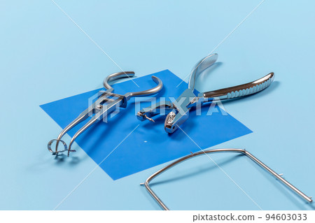 Set of metal dental instruments for teeth dental care Set of metal dental instruments for teeth dental care 94603033