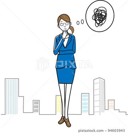 Thinking, worried business woman 94603943