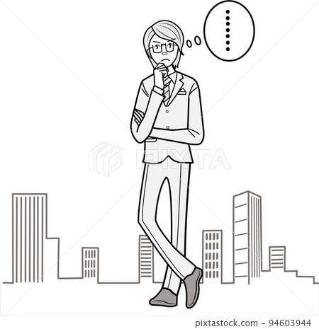 Thinking, troubled businessman 94603944