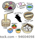 Kyoto's local gourmet vector illustration set 94604098