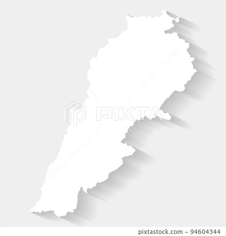 Simple white Lebanon map on gray background, vector, illustration, eps 10 file 94604344