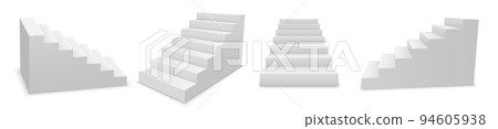 White 3d stair mockup room front stand background. 3d stair podium showcase design concept. White 3d stair mockup room front stand background. 3d stair podium showcase design concept. 94605938