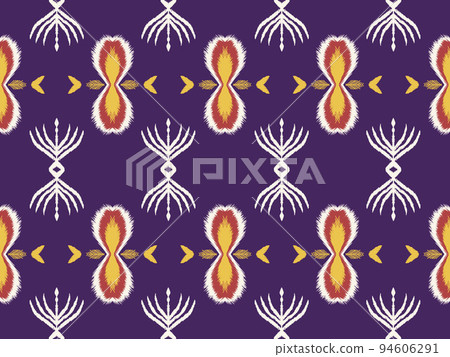 Abstract ethnic geometric ikat art. Seamless pattern in tribal, folk embroidery, and Mexican style for clothing wrapping Batik fabric illustration embroidery style. 94606291