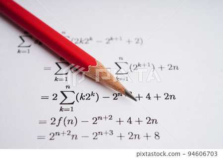 Math number with pencil on answer sheet test choice for learning Mathematic, education math concept. Math number with pencil on answer sheet test choice for learning Mathematic, education math concept. 94606703