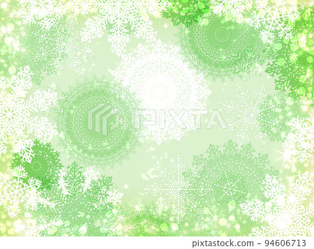 雪晶和蕾絲桌巾閃閃發光的冬日黃綠色 雪晶和蕾絲桌巾閃閃發光的冬日黃綠色 94606713