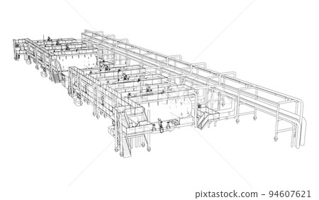 Sketch of industrial equipment. Vector 94607621