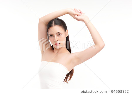 Beautiful young asian woman with clean fresh skin on white background, Face care, Facial treatment, Cosmetology, beauty and spa, Asian women portrait. 94608532