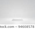 Double white podium for product presentation Product presentations and advertisements. cosmetics. 3D rendering 94608578