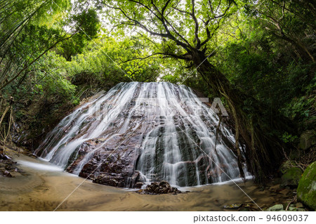 Waterfall shining in fresh green 94609037