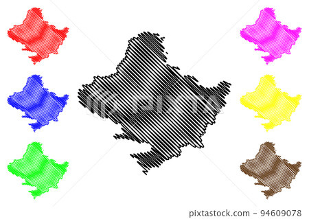 Gandaki Province (Federal Democratic Republic of Nepal, Administrative divisions) map vector illustration, scribble sketch Province No. 4 map Gandaki Province (Federal Democratic Republic of Nepal, Administrative divisions) map vector illustration, scribble sketch Province No. 4 map 94609078