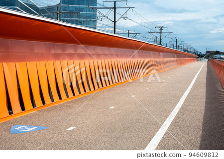 Zaventem, Flemish Brabant Region, Belgium, Biking bridge over the ring speedway 94609812