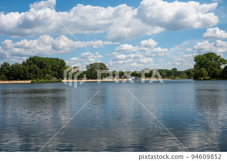 Ghent, East Flanders, Belgium - Lake and beach of the sports and recreation domain Blaarmeersen 94609852