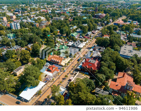 Aerial view of the Palanga resort town in Lithuania. Beautiful summer in Palanga. Aerial view of the Palanga resort town in Lithuania. Beautiful summer in Palanga. 94611986