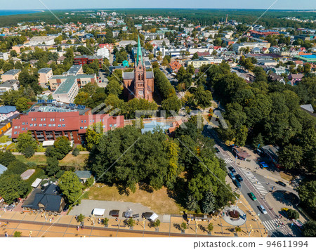 Aerial view of the Palanga resort town in Lithuania. Beautiful summer in Palanga. Aerial view of the Palanga resort town in Lithuania. Beautiful summer in Palanga. 94611994