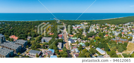 Aerial view of the Palanga resort town in Lithuania. Beautiful summer in Palanga. Aerial view of the Palanga resort town in Lithuania. Beautiful summer in Palanga. 94612065