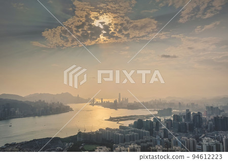 the cityscape of the hong kong, view from black hill 9 May 2022 94612223