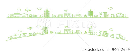 物流圖像的簡單線條圖解、向量 94612669